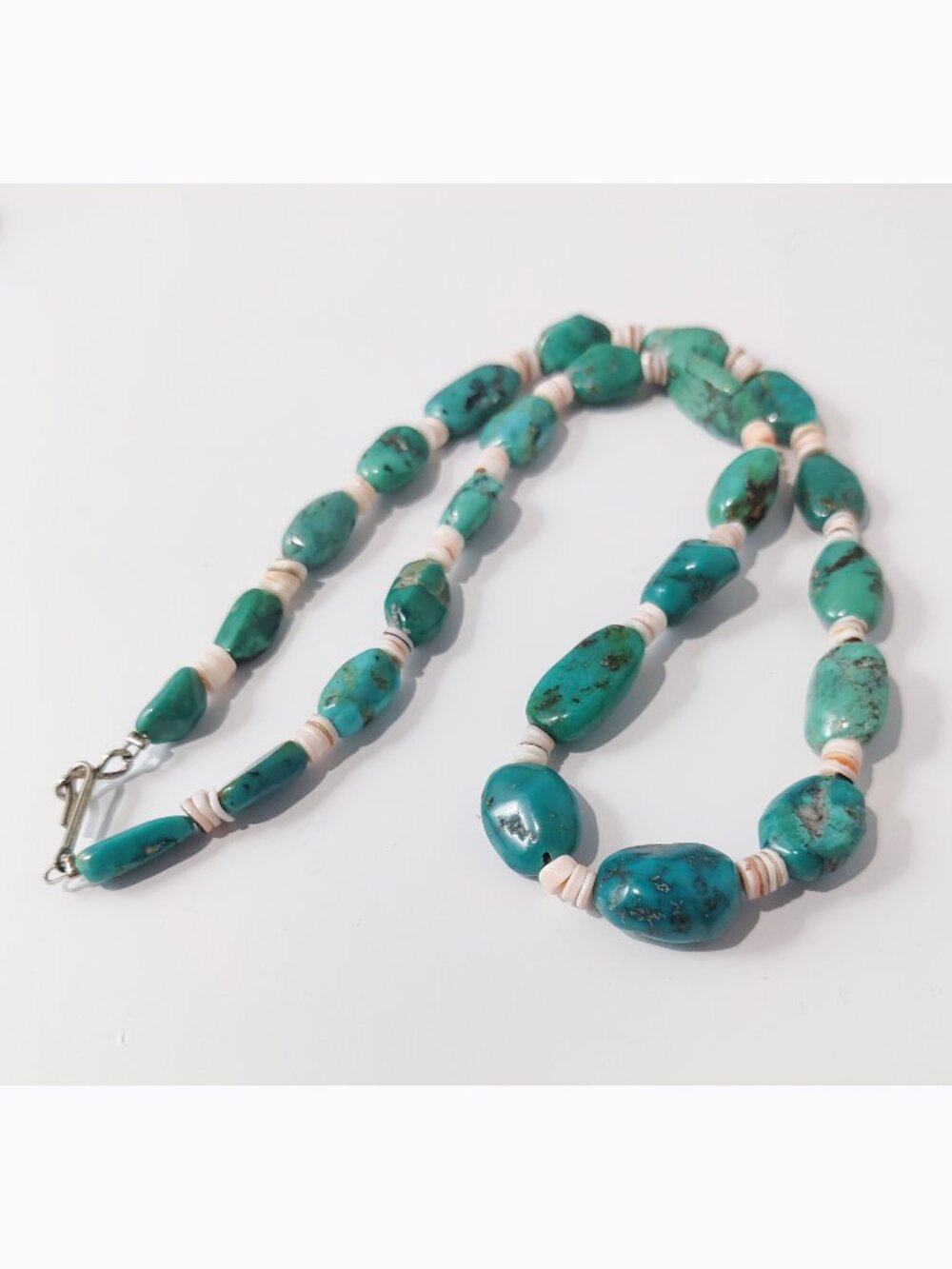 Vintage Turquoise Shell Heishi Bead Necklace